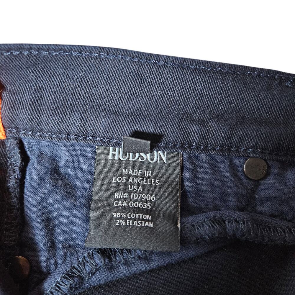 Hudson Lou Lou Tuxedo Skinny Jeans 26 Black Orange Stripe Contrast Preppy Bold - Picture 12 of 13